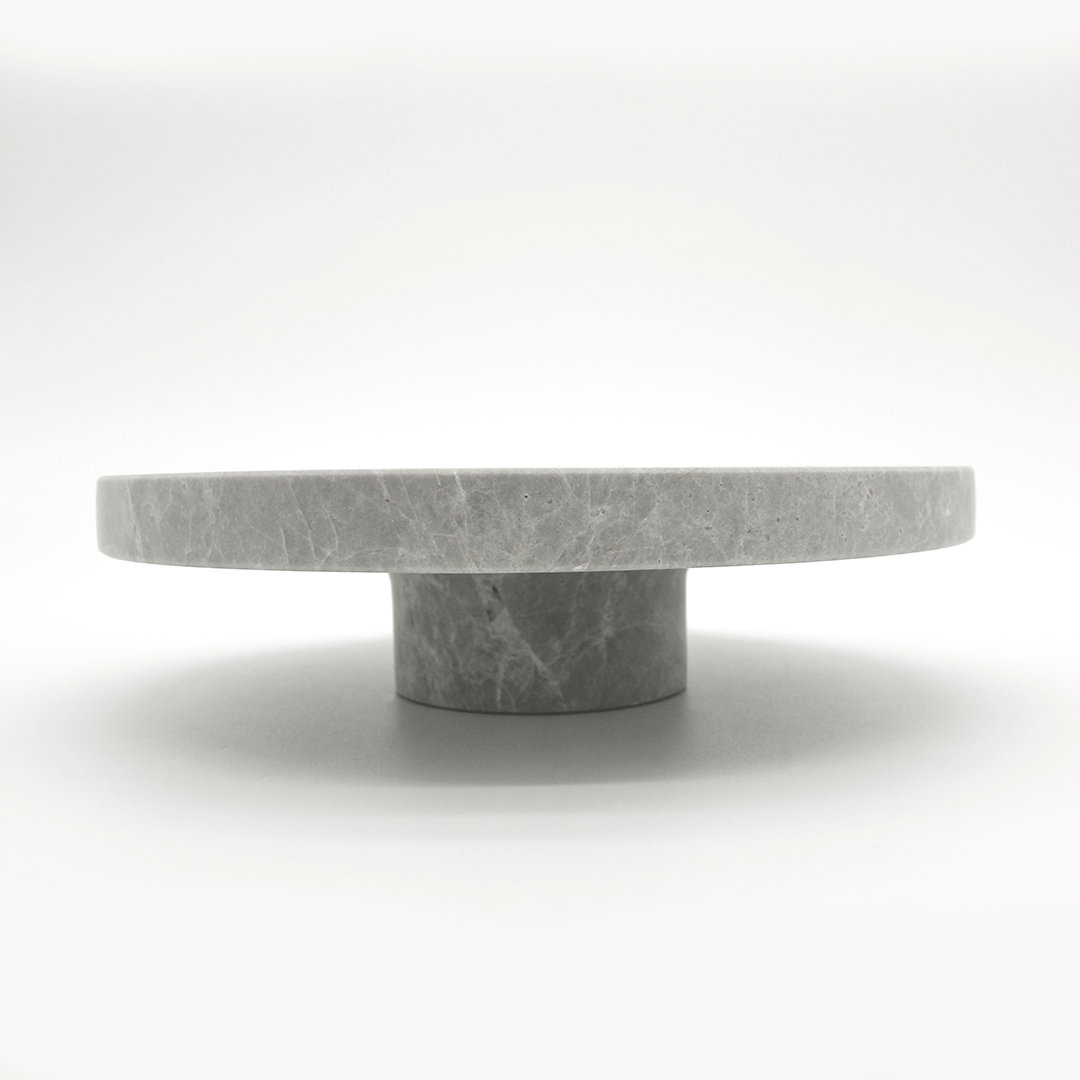 Stone Circular Front Door Entry Pull in Hermes Grey Marble | Zephra