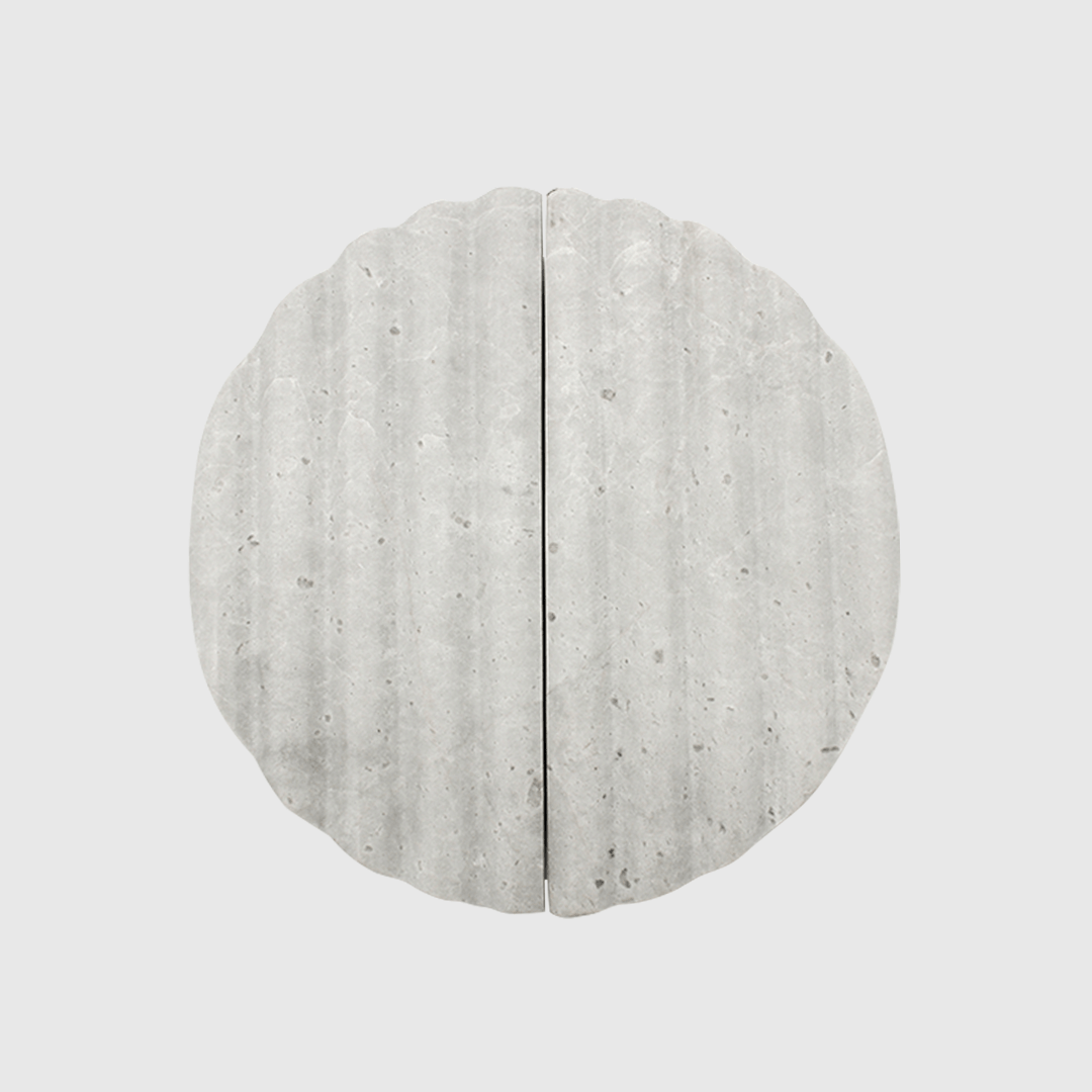 Hermes Grey Marble - Stone Fluted Circular Cabinet Pull
