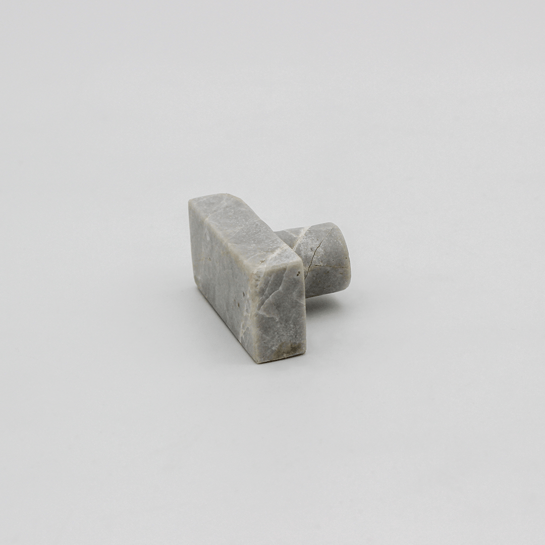 Stone Rectangular Cabinet Knob in Hermes Grey Marble | Zephra