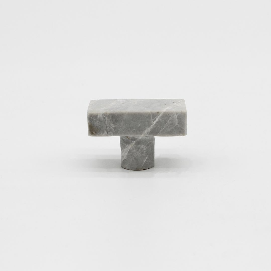 Stone Rectangular Shower Screen Knob in Hermes Grey Marble | Zephra