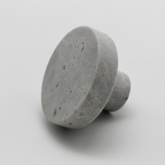 Stone Round Cabinet Knob in Hermes Grey Marble | Zephra #Finish_Hermes Grey Marble