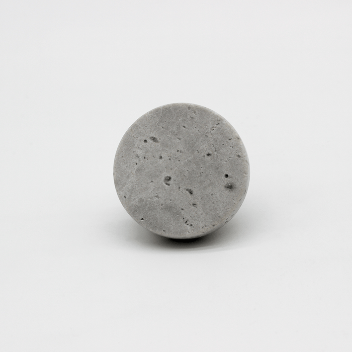 Stone Round Cabinet Knob in Hermes Grey Marble | Zephra #Finish_Hermes Grey Marble