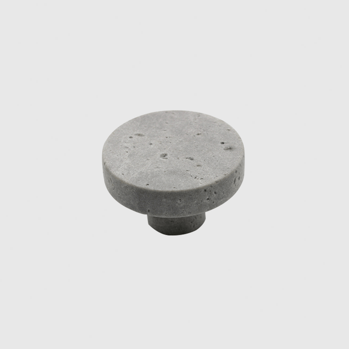 Stone Round Cabinet Knob in Hermes Grey Marble | Zephra #Finish_Hermes Grey Marble
