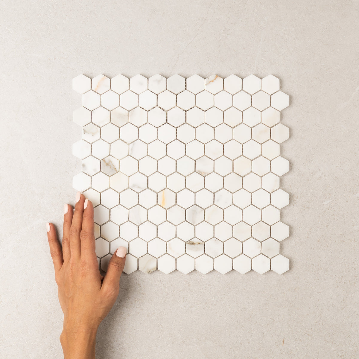 Calacatta Hexagon Marble Mosaic | Honed Natural Stone