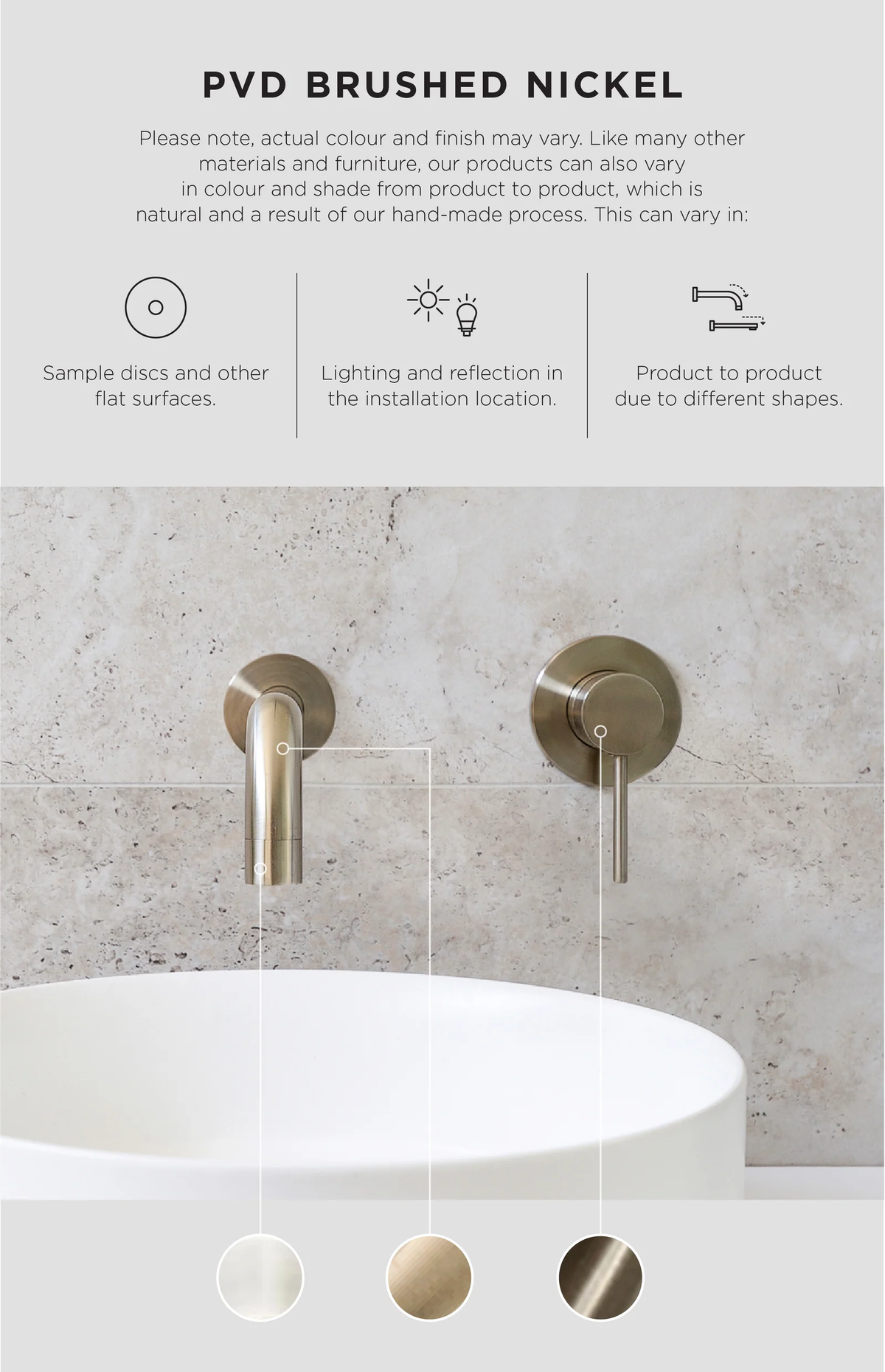 Round High-Rise Swivel Wall Spout in Brushed Nickel | Meir