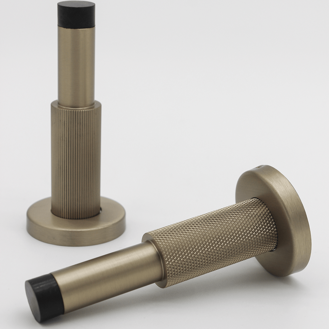 Knurled Door Stop in Brushed Gold | Zephra