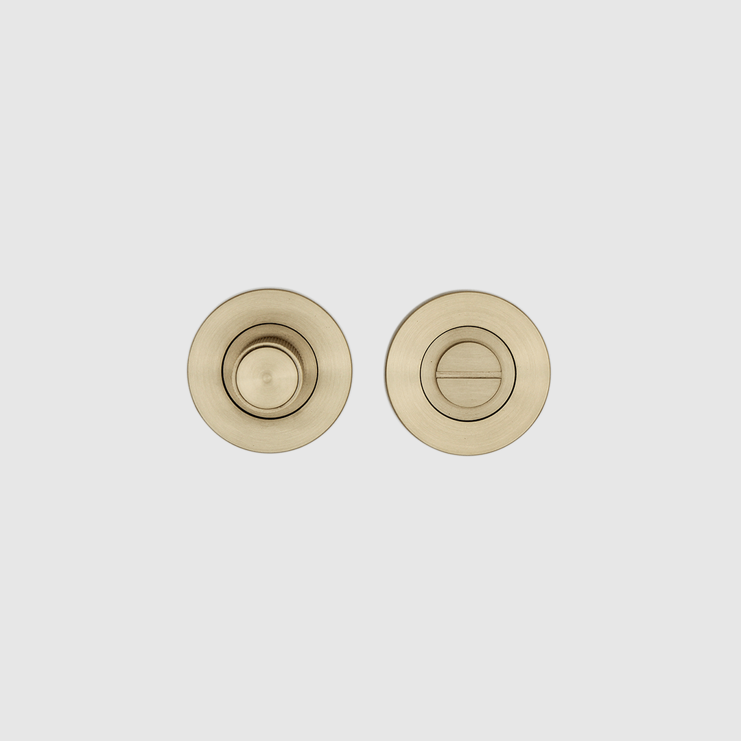 Knurled Privacy Turnsnib Lock in Brushed Gold | Zephra