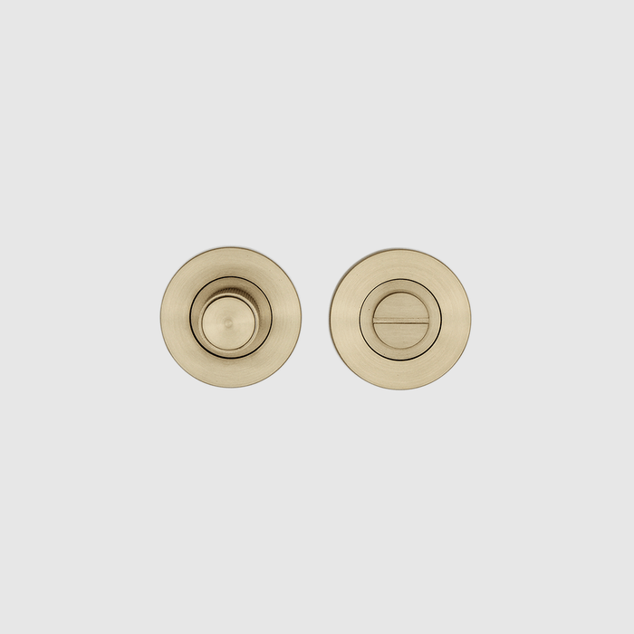 Knurled Privacy Turnsnib Lock in Brushed Gold | Zephra #Finish_Brushed Gold