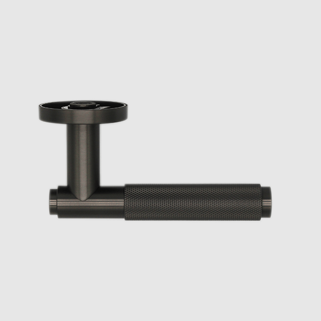 Knurled Door Handle in Gunmetal | Zephra