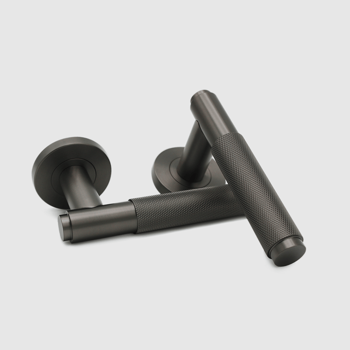 Knurled Door Handle in Gunmetal | Zephra #Finish_Gunmetal