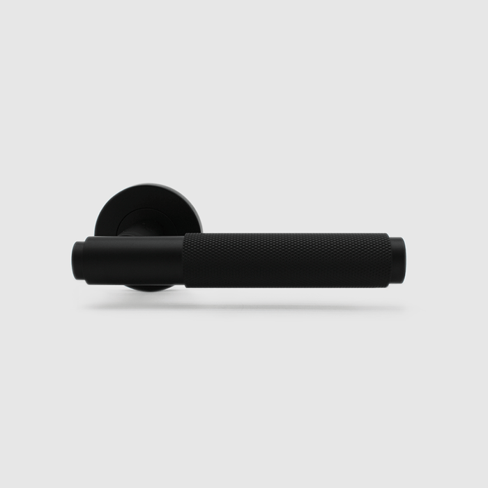 Knurled Door Handle in Matte Black | Zephra #Finish_Matte Black