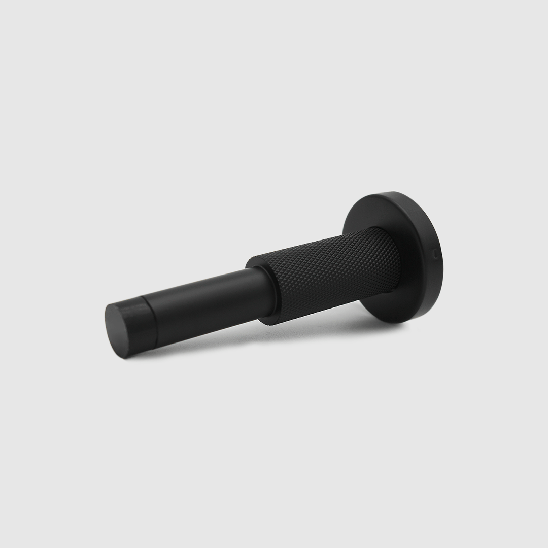 Passage Knurled Door Handle Package in Matte Black | Zephra
