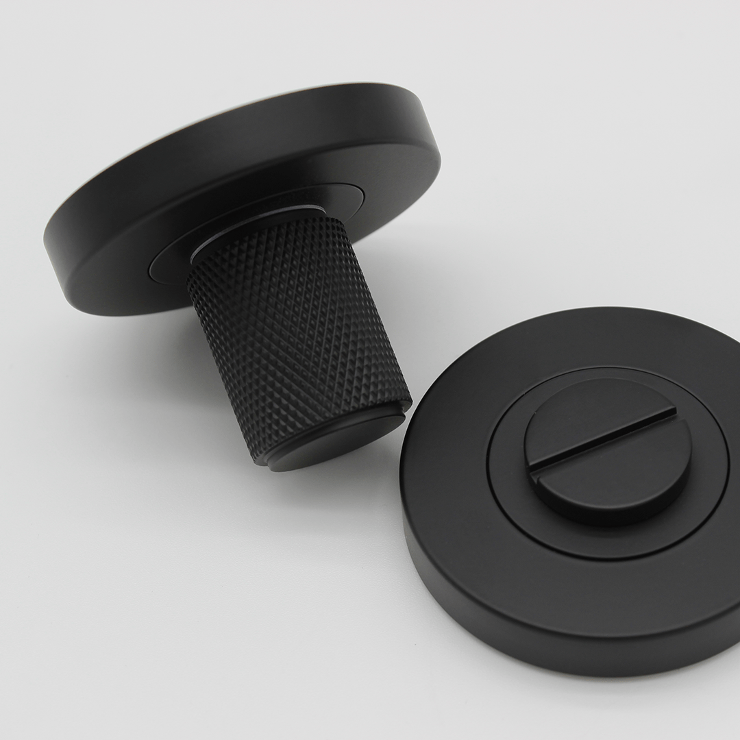 Knurled Privacy Turnsnib Lock in Matte Black | Zephra