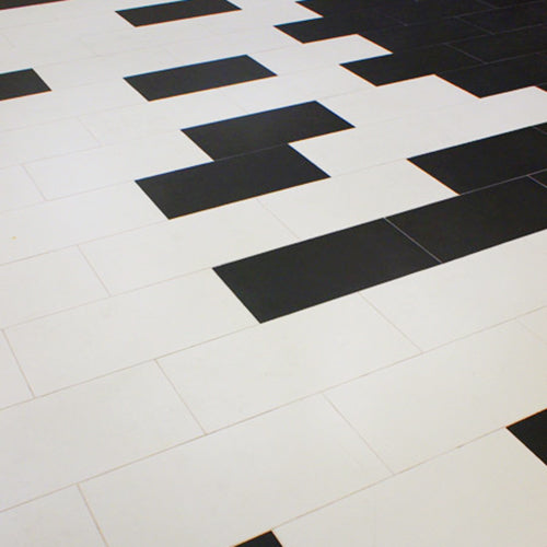 Rainbow Series Porcelain Floor and Wall Tile in White & Black, Matt finish