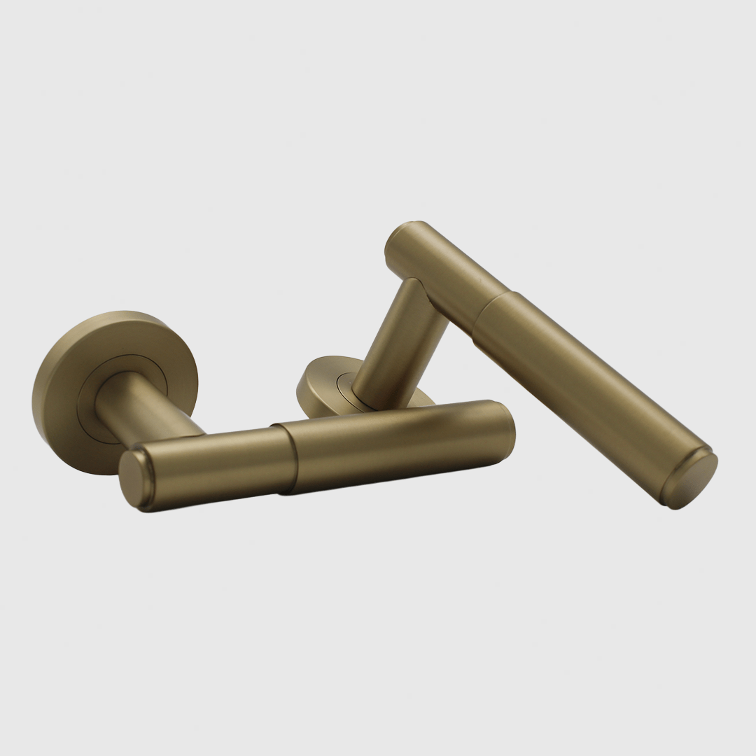 Privacy Luma Door Handle Package in Brushed Gold | Zephra