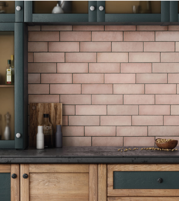 Magma Spanish Wall Tile in Malachite Green, Sahara, Burgundy, Coral Pink & Blue, Matt finish