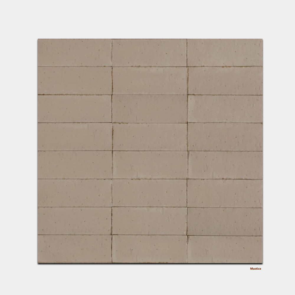 Glace Porcelain Wall Tile | Gloss Handmade Look Splashback Tile in Mastice