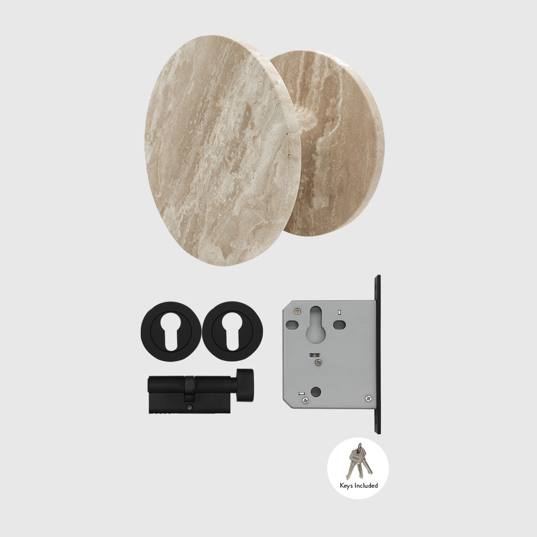 Lock & Entry Door Package in Travertine | Zephra