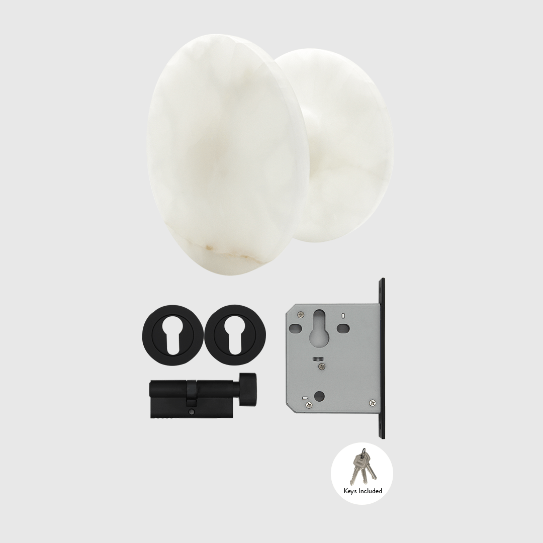 Lock & Entry Door Package in White Onyx | Zephra