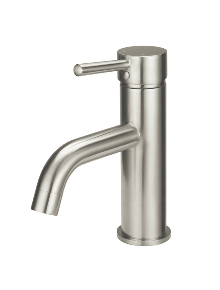 Round Basin Mixer Curved in Brushed Nickel | Meir #Colour_Brushed Nickel