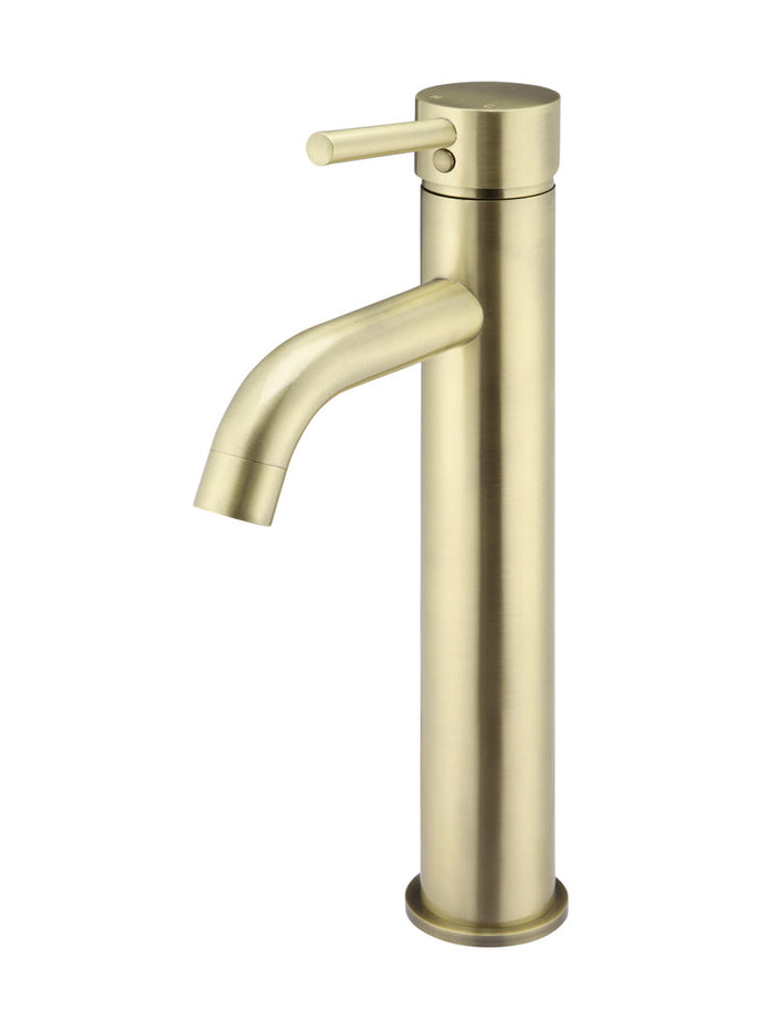 Round Tall Basin Mixer Curved in Tiger Bronze | Meir #Colour_Tiger Bronze
