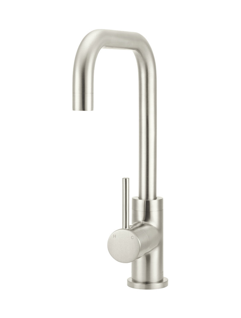 Brushed Nickel - Round Kitchen Mixer Tap