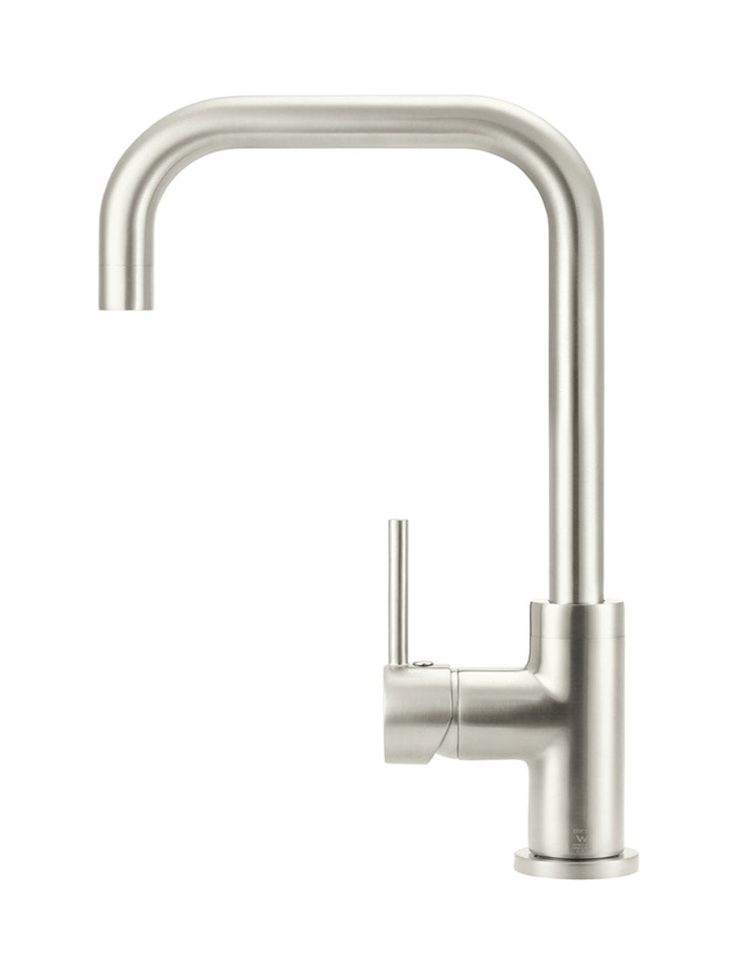 Round Kitchen Mixer Tap in Brushed Nickel | Meir