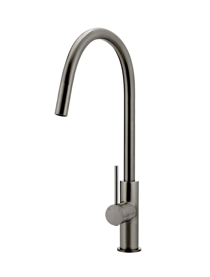 Round Piccola Pull Out Kitchen Mixer Tap in Shadow | Meir #Colour_Shadow