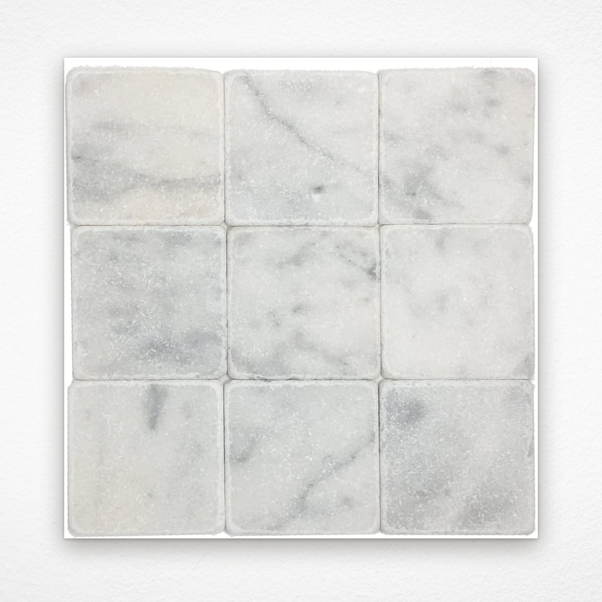 Carrara Square Marble Tile & Mosaic | Tumbled & Honed Natural Stone