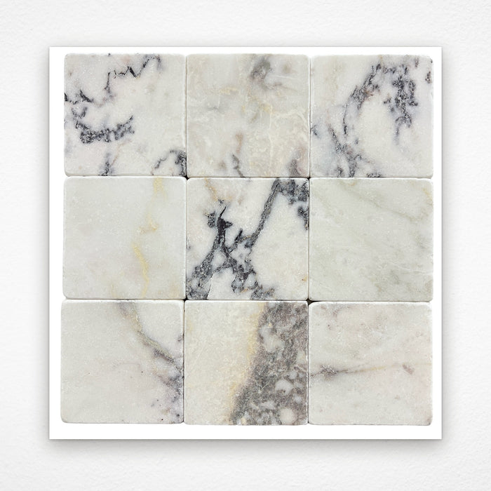 Viola Square Marble Tile & Mosaic | Tumbled & Honed Natural Stone