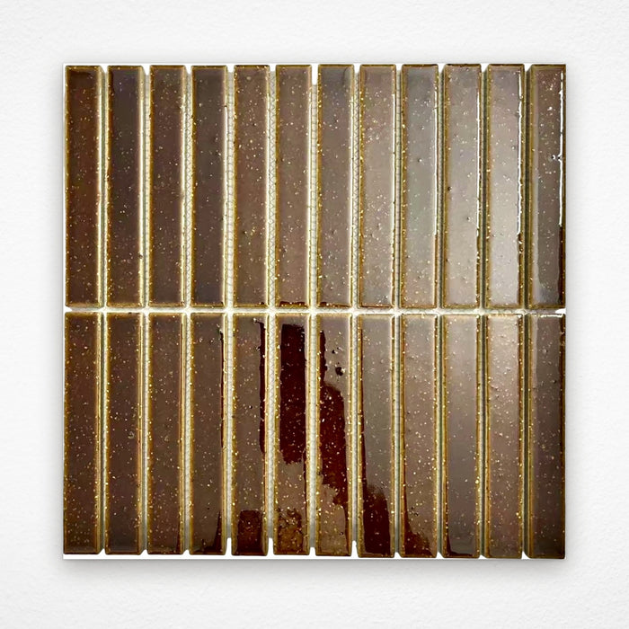 Tokyo Gloss Kit Kat Mosaic Tile 22x145 Amber