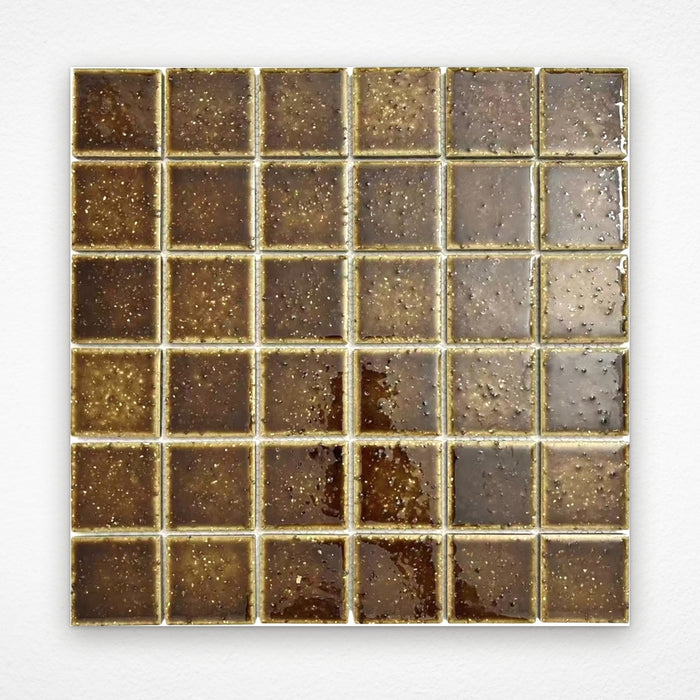 Tokyo Gloss Square Mosaic Tile 48x48 Amber