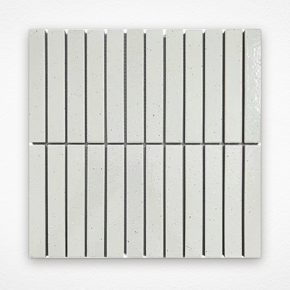 Tokyo Gloss Kit Kat Mosaic Tile 22x145 White Speckled