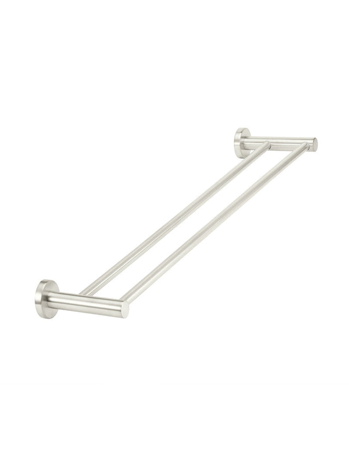Round Double Towel Rail 600mm in Brushed Nickel | Meir #Colour_Brushed Nickel