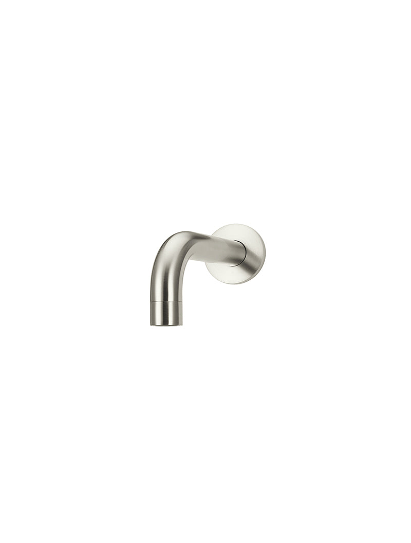 Round Curved Spout 130mm in Brushed Nickel | Meir