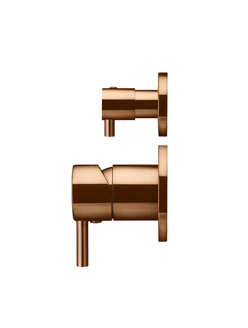 Round Diverter Mixer Trim Kit - In-wall Body Not Included in Lustre Bronze | Meir