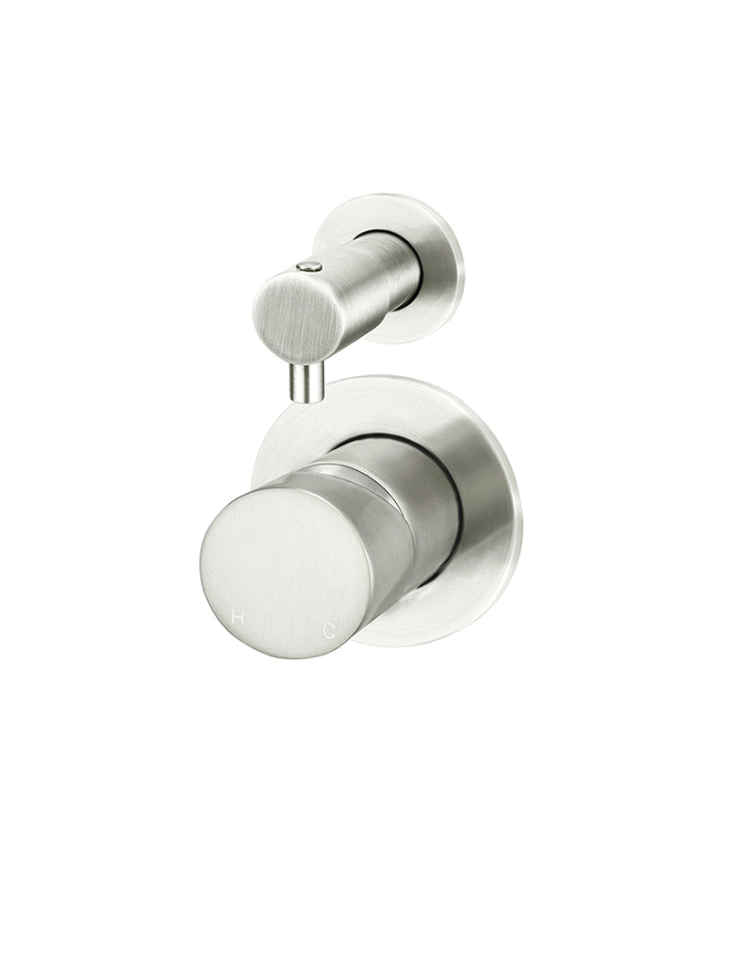 Round Diverter Mixer Pinless Handle Trim Kit - In-wall Body Not Included in Brushed Nickel | Meir