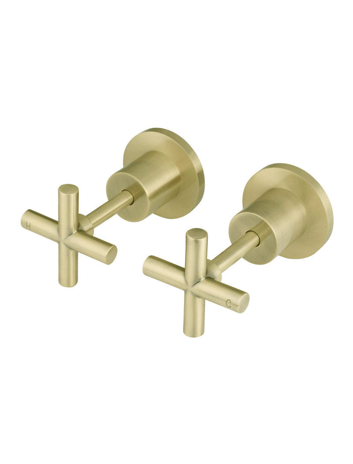 Round Cross Handle Jumper Valve Wall Top Assemblies in Tiger Bronze | Meir #Colour_Tiger Bronze