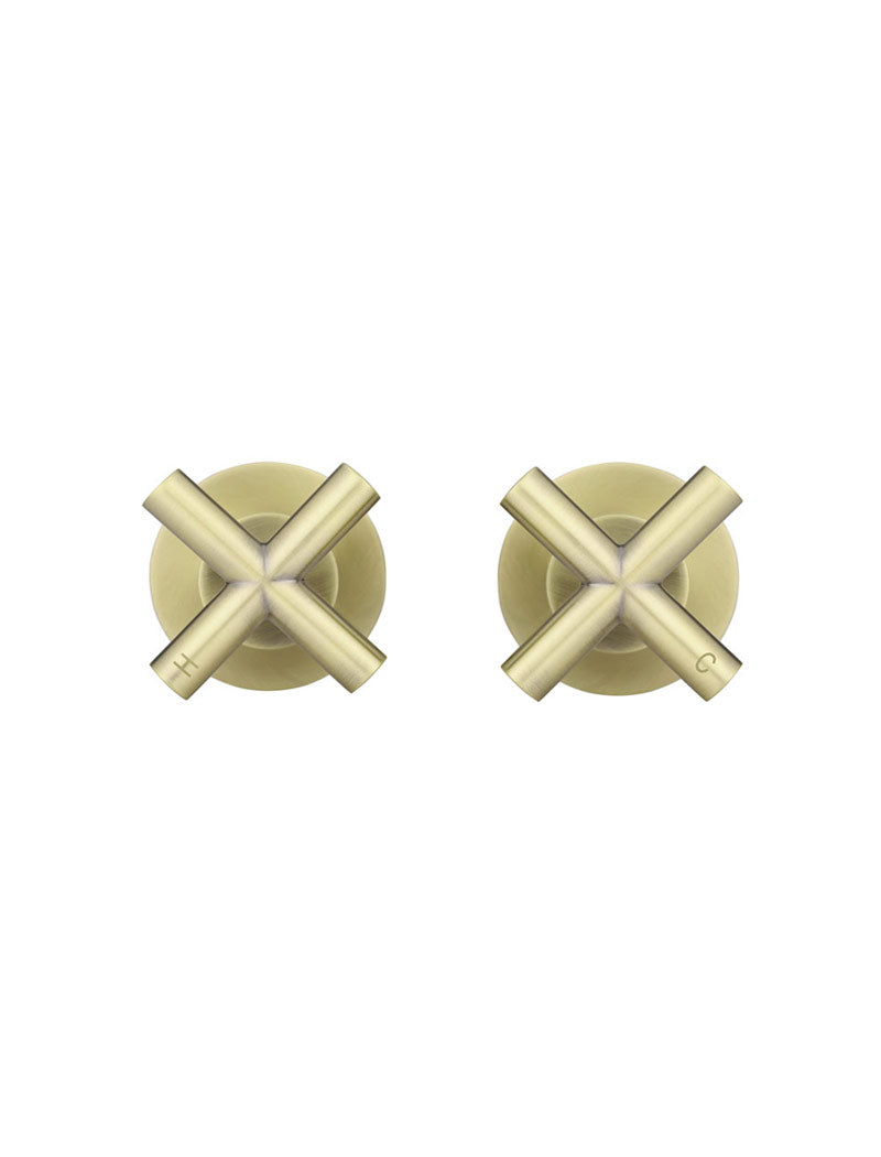 Round Cross Handle Jumper Valve Wall Top Assemblies in Tiger Bronze | Meir
