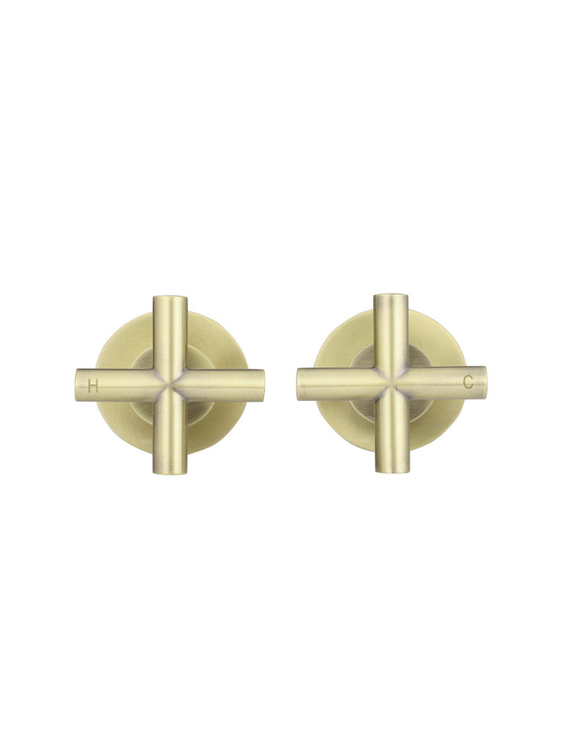 Round Cross Handle Jumper Valve Wall Top Assemblies in Tiger Bronze | Meir