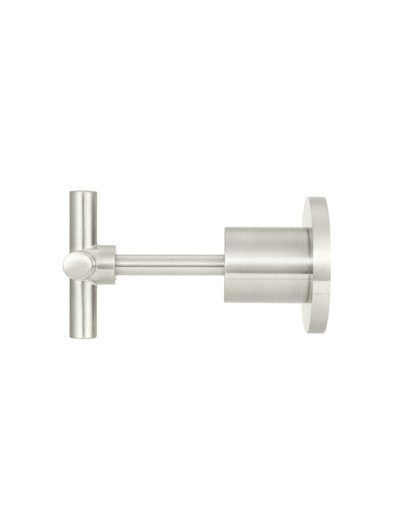 Round Cross Handle Jumper Valve Wall Top Assemblies in Brushed Nickel | Meir