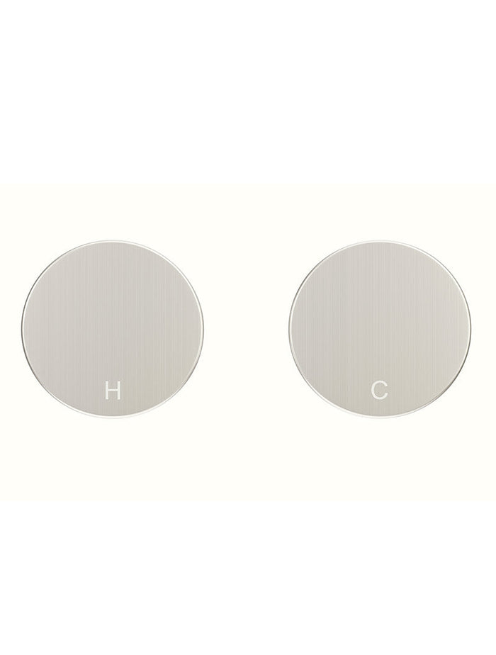Circular Wall Taps in Brushed Nickel | Meir #Colour_Brushed Nickel