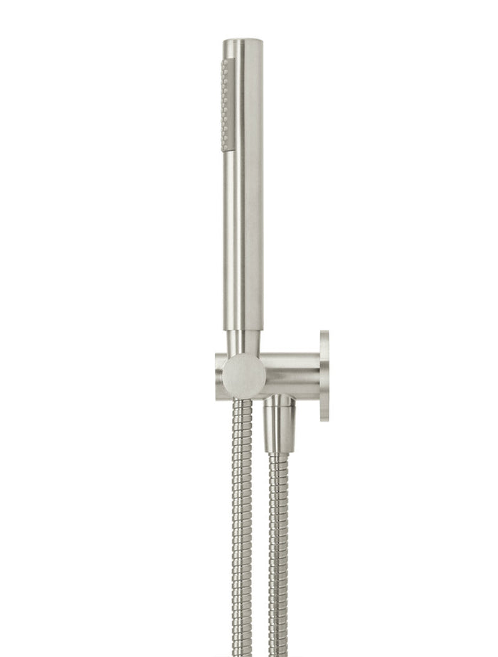 Round Shower on Swivel Bracket in Brushed Nickel | Meir #Colour_Brushed Nickel