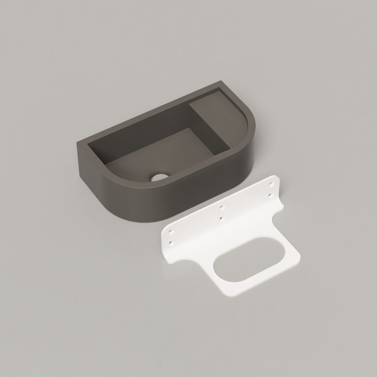 Nood Co Loop 01 Concrete Basin in Mid Tone Grey | Nood Co