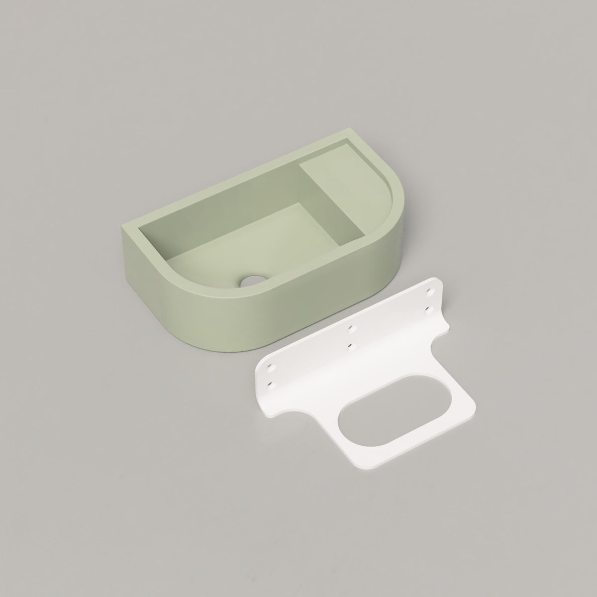 Nood Co Loop 01 Concrete Basin in Mint | Nood Co