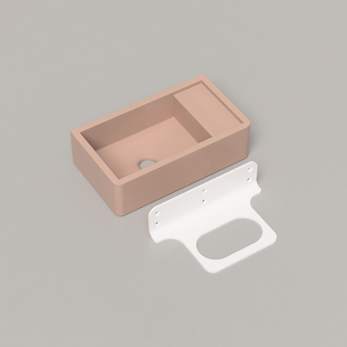 Nood Co Shelf 01 Concrete Basin in Blush Pink | Nood Co