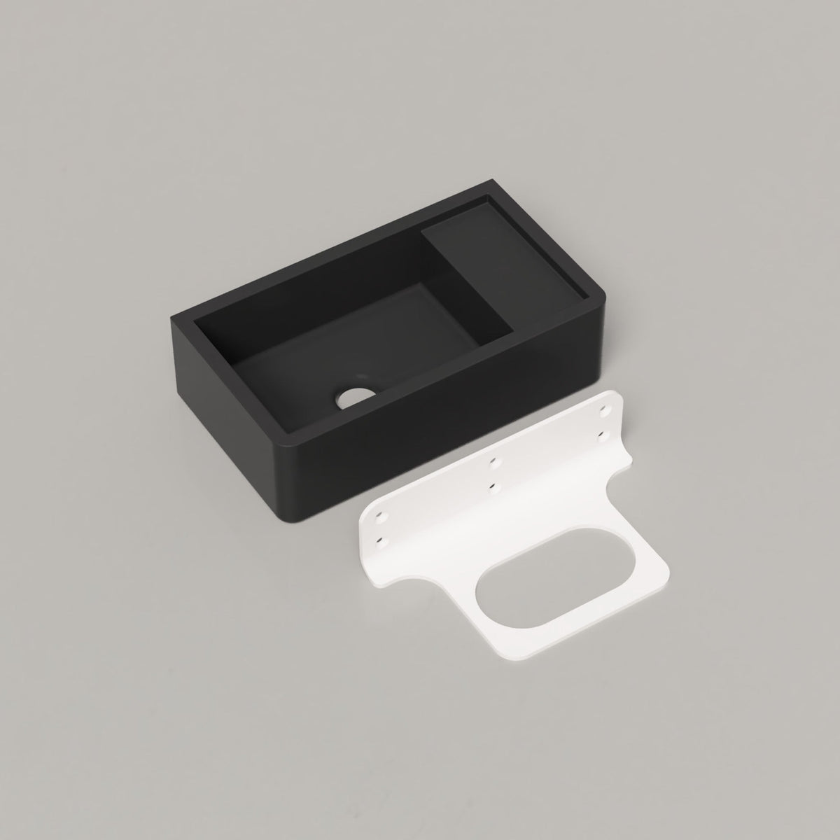 Nood Co Shelf 01 Concrete Basin in Charcoal | Nood Co