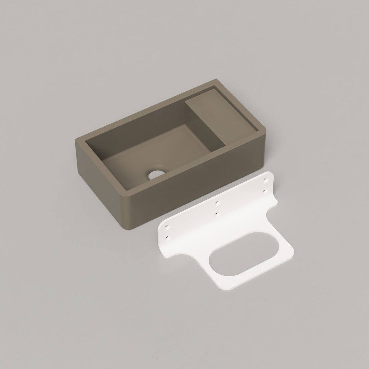 Nood Co Shelf 01 Concrete Basin in Olive | Nood Co