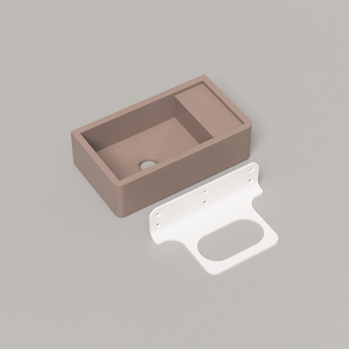 Nood Co Shelf 01 Concrete Basin in Paperbark | Nood Co