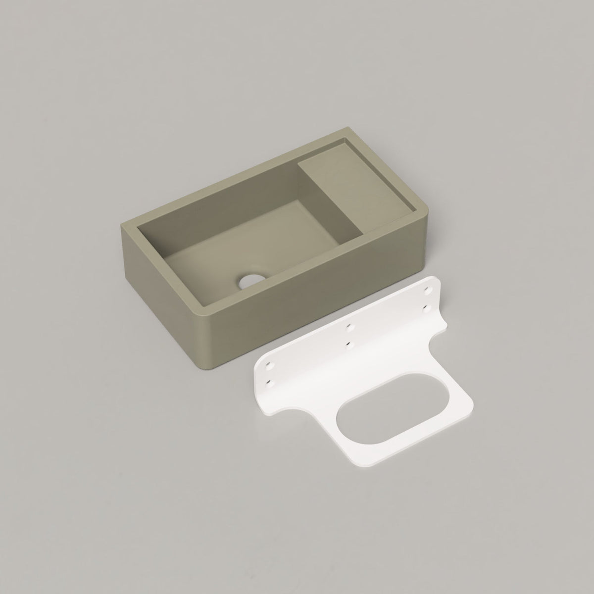 Nood Co Shelf 01 Concrete Basin in Sage | Nood Co